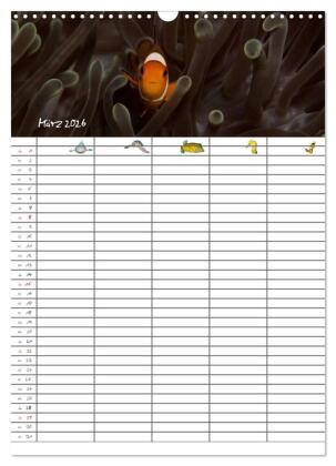 Der Unterwasser Familienplaner 2026 (Wandkalender 2026 DIN A3 hoch), CALVENDO Monatskalender