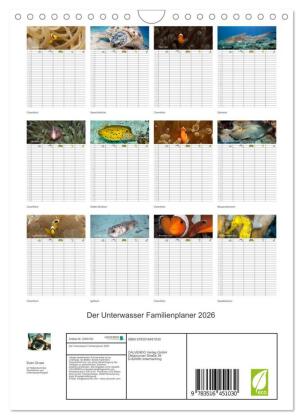 Der Unterwasser Familienplaner 2026 (Wandkalender 2026 DIN A4 hoch), CALVENDO Monatskalender