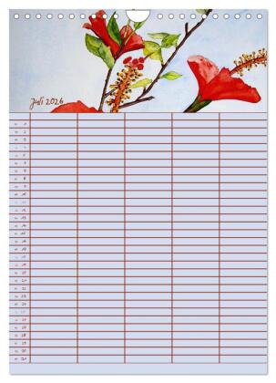 Blütenzauber - Familienplaner 2026 (Wandkalender 2026 DIN A4 hoch), CALVENDO Monatskalender