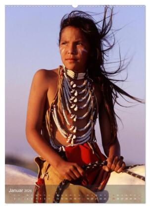 INDIANER Portrait Collection 2 (hochwertiger Premium Wandkalender 2026 DIN A2 hoch), Kunstdruck in Hochglanz