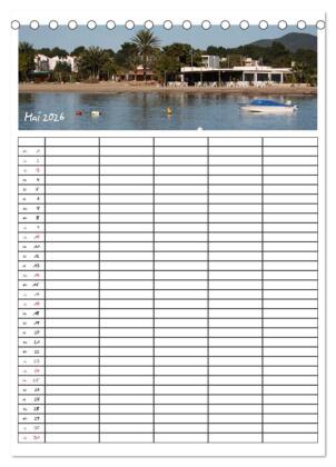Ibiza / Familienplaner (Tischkalender 2026 DIN A5 hoch), CALVENDO Monatskalender