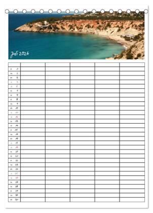 Ibiza / Familienplaner (Tischkalender 2026 DIN A5 hoch), CALVENDO Monatskalender