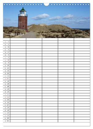 Familienplaner - Sylt (Wandkalender 2026 DIN A3 hoch), CALVENDO Monatskalender