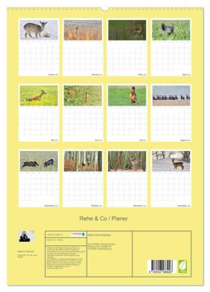 Rehe & Co / Planer (hochwertiger Premium Wandkalender 2026 DIN A2 hoch), Kunstdruck in Hochglanz