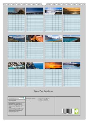 Island Familienplaner (Wandkalender 2026 DIN A3 hoch), CALVENDO Monatskalender