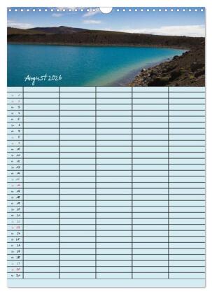 Island Familienplaner (Wandkalender 2026 DIN A3 hoch), CALVENDO Monatskalender