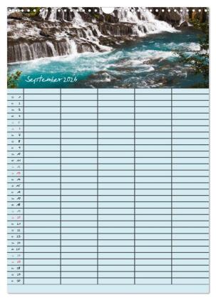 Island Familienplaner (Wandkalender 2026 DIN A3 hoch), CALVENDO Monatskalender