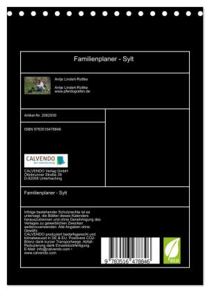 Familienplaner - Sylt (Tischkalender 2026 DIN A5 hoch), CALVENDO Monatskalender