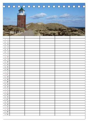 Familienplaner - Sylt (Tischkalender 2026 DIN A5 hoch), CALVENDO Monatskalender