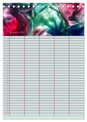 Blütenzauber - Familienplaner 2026 (Tischkalender 2026 DIN A5 hoch), CALVENDO Monatskalender