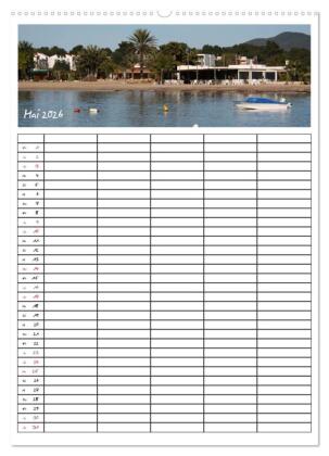 Ibiza / Familienplaner (Wandkalender 2026 DIN A2 hoch), CALVENDO Monatskalender
