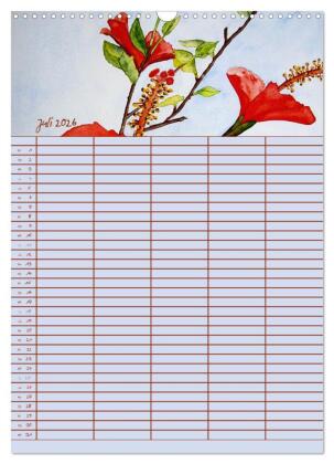 Blütenzauber - Familienplaner 2026 (Wandkalender 2026 DIN A3 hoch), CALVENDO Monatskalender