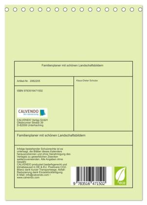 Familienplaner mit schönen Landschaftsbildern (Tischkalender 2026 DIN A5 hoch), CALVENDO Monatskalender