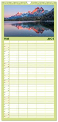 Familienplaner 2026 - Magie dieses Südamerikanischen Landes, Chile mit 5 Spalten (Wandkalender, 21 x 45 cm) CALVENDO