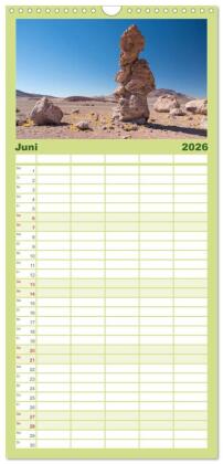 Familienplaner 2026 - Magie dieses Südamerikanischen Landes, Chile mit 5 Spalten (Wandkalender, 21 x 45 cm) CALVENDO