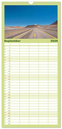 Familienplaner 2026 - Magie dieses Südamerikanischen Landes, Chile mit 5 Spalten (Wandkalender, 21 x 45 cm) CALVENDO