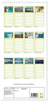 Familienplaner 2026 - Griechische Inseln - Ein Jahr im Mittelmeer mit 5 Spalten (Wandkalender, 21 x 45 cm) CALVENDO