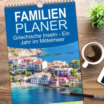 Familienplaner 2026 - Griechische Inseln - Ein Jahr im Mittelmeer mit 5 Spalten (Wandkalender, 21 x 45 cm) CALVENDO