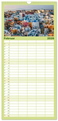 Familienplaner 2026 - Griechische Inseln - Ein Jahr im Mittelmeer mit 5 Spalten (Wandkalender, 21 x 45 cm) CALVENDO