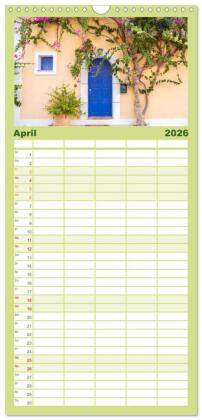 Familienplaner 2026 - Griechische Inseln - Ein Jahr im Mittelmeer mit 5 Spalten (Wandkalender, 21 x 45 cm) CALVENDO