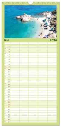 Familienplaner 2026 - Griechische Inseln - Ein Jahr im Mittelmeer mit 5 Spalten (Wandkalender, 21 x 45 cm) CALVENDO