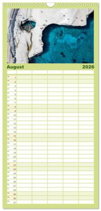 Familienplaner 2026 - Griechische Inseln - Ein Jahr im Mittelmeer mit 5 Spalten (Wandkalender, 21 x 45 cm) CALVENDO