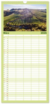 Familienplaner 2026 - Toskana - Emotionen aus dem Bel Paese mit 5 Spalten (Wandkalender, 21 x 45 cm) CALVENDO