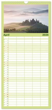 Familienplaner 2026 - Toskana - Emotionen aus dem Bel Paese mit 5 Spalten (Wandkalender, 21 x 45 cm) CALVENDO