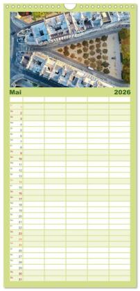 Familienplaner 2026 - Bonjour Paris mit 5 Spalten (Wandkalender, 21 x 45 cm) CALVENDO