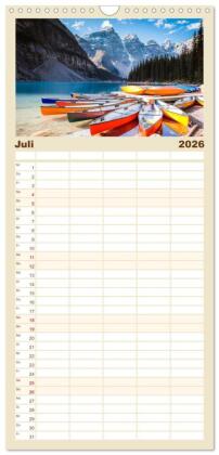 Familienplaner 2026 - Kanada - Abenteuer in den Nationalparks mit 5 Spalten (Wandkalender, 21 x 45 cm) CALVENDO