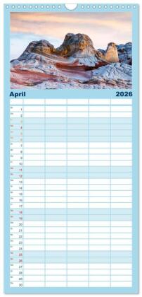 Familienplaner 2026 - Unglaubliche Natur - Landschaften aus unserer wunderbaren Welt mit 5 Spalten (Wandkalender, 21 x 45 cm) CALVENDO