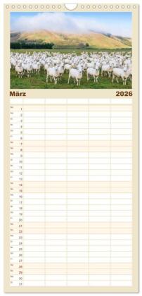 Familienplaner 2026 - Neuseeland - Traumlandschaften aus einem Naturparadies mit 5 Spalten (Wandkalender, 21 x 45 cm) CALVENDO
