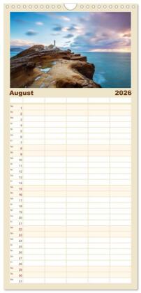 Familienplaner 2026 - Neuseeland - Traumlandschaften aus einem Naturparadies mit 5 Spalten (Wandkalender, 21 x 45 cm) CALVENDO