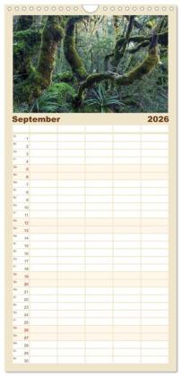 Familienplaner 2026 - Neuseeland - Traumlandschaften aus einem Naturparadies mit 5 Spalten (Wandkalender, 21 x 45 cm) CALVENDO