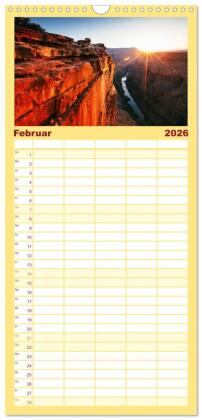 Familienplaner 2026 - USA Südwesten - Atemberaubende Aussichten mit 5 Spalten (Wandkalender, 21 x 45 cm) CALVENDO