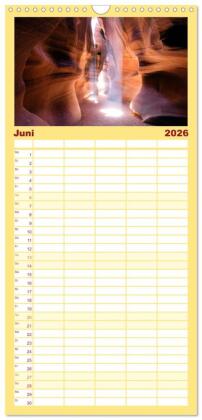Familienplaner 2026 - USA Südwesten - Atemberaubende Aussichten mit 5 Spalten (Wandkalender, 21 x 45 cm) CALVENDO