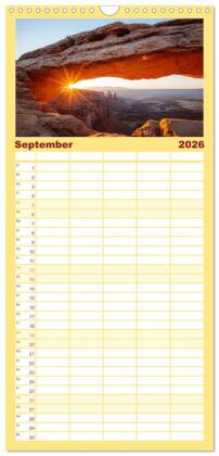 Familienplaner 2026 - USA Südwesten - Atemberaubende Aussichten mit 5 Spalten (Wandkalender, 21 x 45 cm) CALVENDO