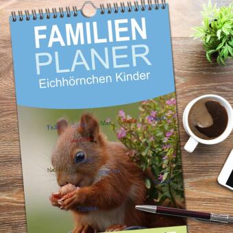 Familienplaner 2026 - Eichhörnchen Kinder mit 5 Spalten (Wandkalender, 21 x 45 cm) CALVENDO