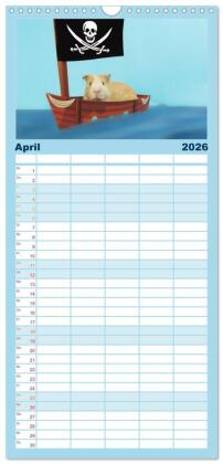 Familienplaner 2026 - Familienplaner MEERSCHWEINCHEN verzaubern uns mit 5 Spalten (Wandkalender, 21 x 45 cm) CALVENDO