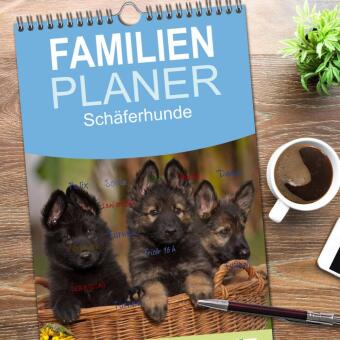 Familienplaner 2026 - Der Schäferhunde Familienplaner hoch mit 5 Spalten (Wandkalender, 21 x 45 cm) CALVENDO