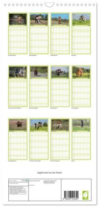 Familienplaner 2026 - Jagdhunde bei der Arbeit mit 5 Spalten (Wandkalender, 21 x 45 cm) CALVENDO