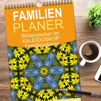 Familienplaner 2026 - Blütenzauber im KALEIDOSKOP Familienplaner mit 5 Spalten (Wandkalender, 21 x 45 cm) CALVENDO