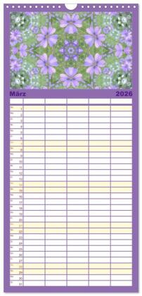 Familienplaner 2026 - Blütenzauber im KALEIDOSKOP Familienplaner mit 5 Spalten (Wandkalender, 21 x 45 cm) CALVENDO