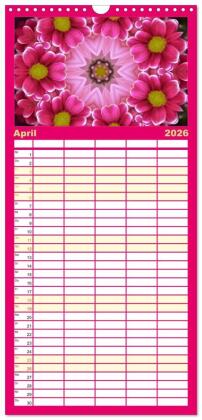 Familienplaner 2026 - Blütenzauber im KALEIDOSKOP Familienplaner mit 5 Spalten (Wandkalender, 21 x 45 cm) CALVENDO