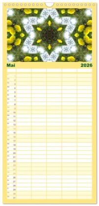 Familienplaner 2026 - Blütenzauber im KALEIDOSKOP Familienplaner mit 5 Spalten (Wandkalender, 21 x 45 cm) CALVENDO