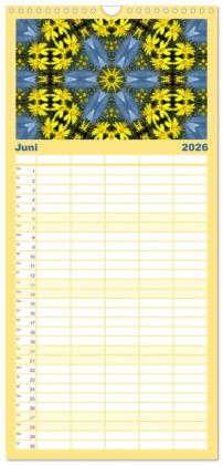 Familienplaner 2026 - Blütenzauber im KALEIDOSKOP Familienplaner mit 5 Spalten (Wandkalender, 21 x 45 cm) CALVENDO