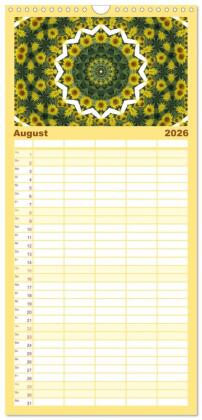 Familienplaner 2026 - Blütenzauber im KALEIDOSKOP Familienplaner mit 5 Spalten (Wandkalender, 21 x 45 cm) CALVENDO