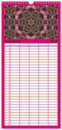 Familienplaner 2026 - Blütenzauber im KALEIDOSKOP Familienplaner mit 5 Spalten (Wandkalender, 21 x 45 cm) CALVENDO