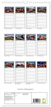 Familienplaner 2026 - Feuerwehr und Rettungsdienst mit 5 Spalten (Wandkalender, 21 x 45 cm) CALVENDO