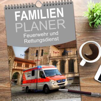 Familienplaner 2026 - Feuerwehr und Rettungsdienst mit 5 Spalten (Wandkalender, 21 x 45 cm) CALVENDO